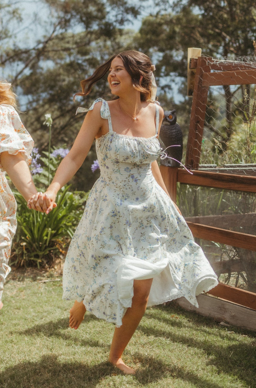 Confidence Midi Dress {cool floral}