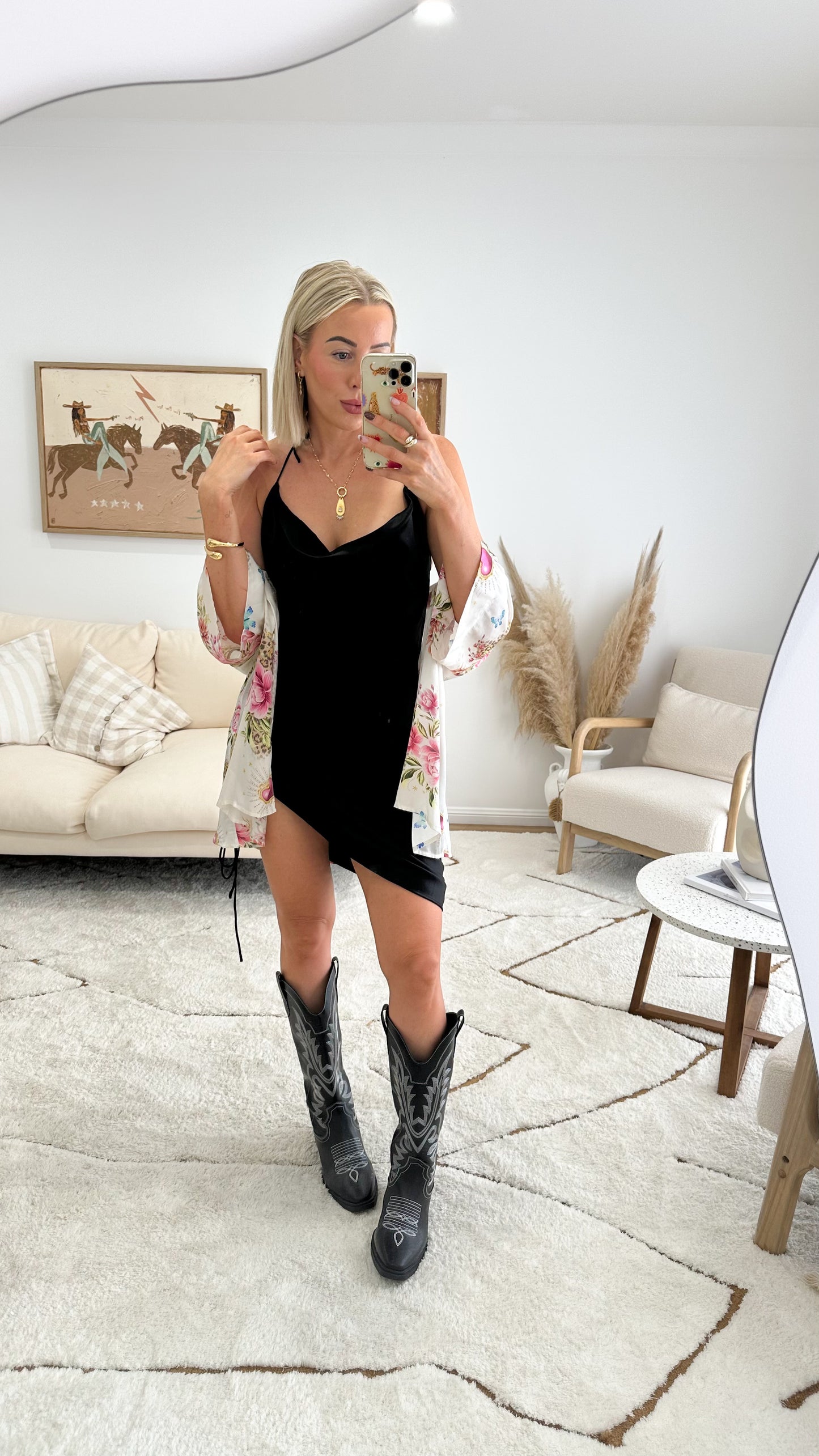 Spellbound silk dress in Black