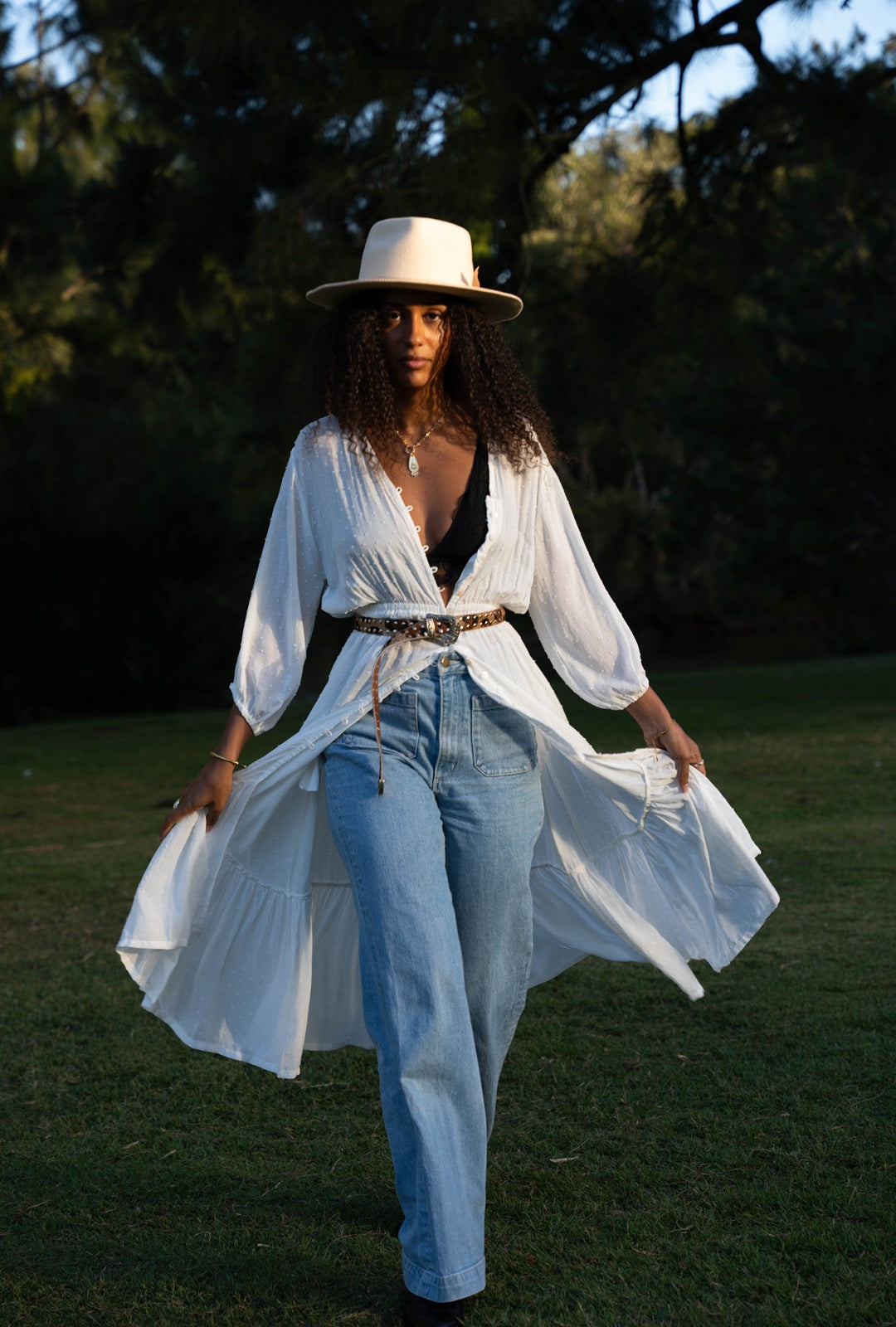 Casablanca Midi Duster Dress {off white}