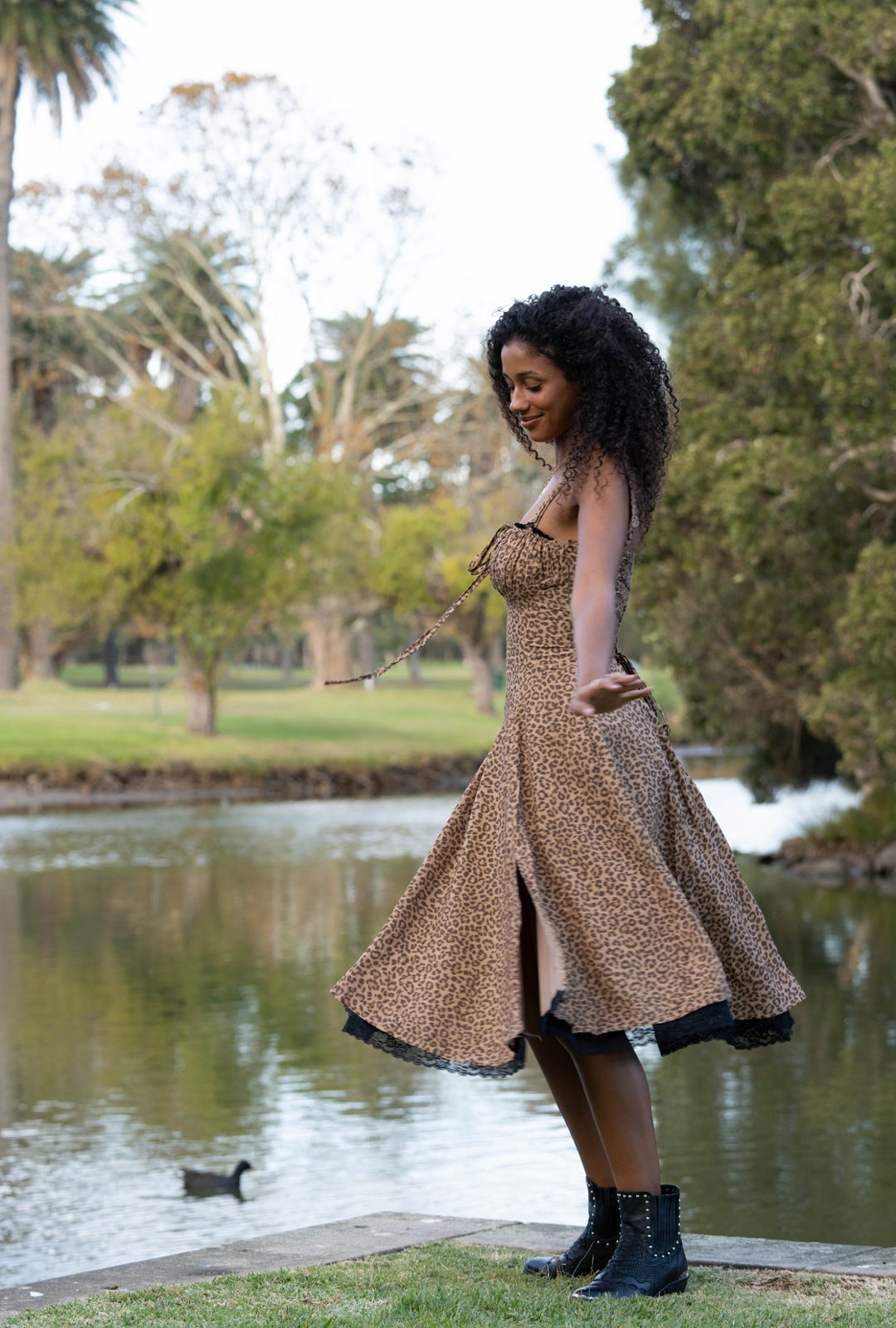 Corset Midi Dress {Leopard}