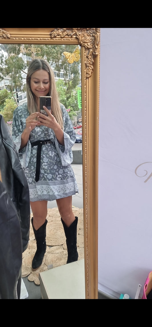 Blue Lotus Kimono dress