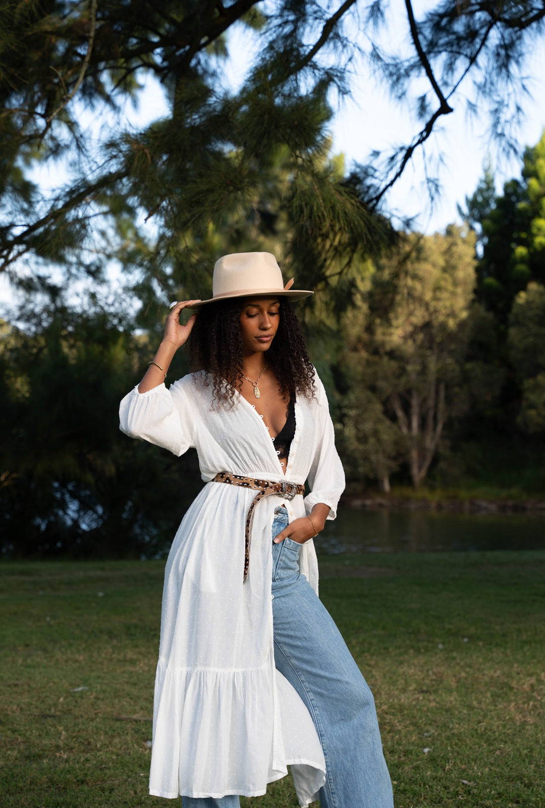 Casablanca Midi Duster Dress {off white}