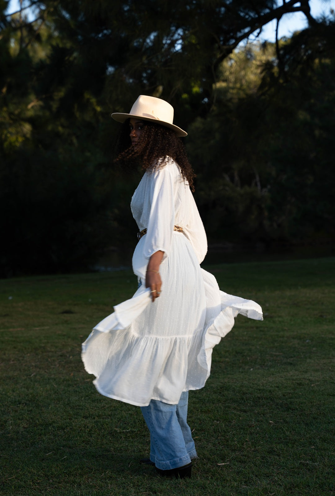 Casablanca Midi Duster Dress {off white}
