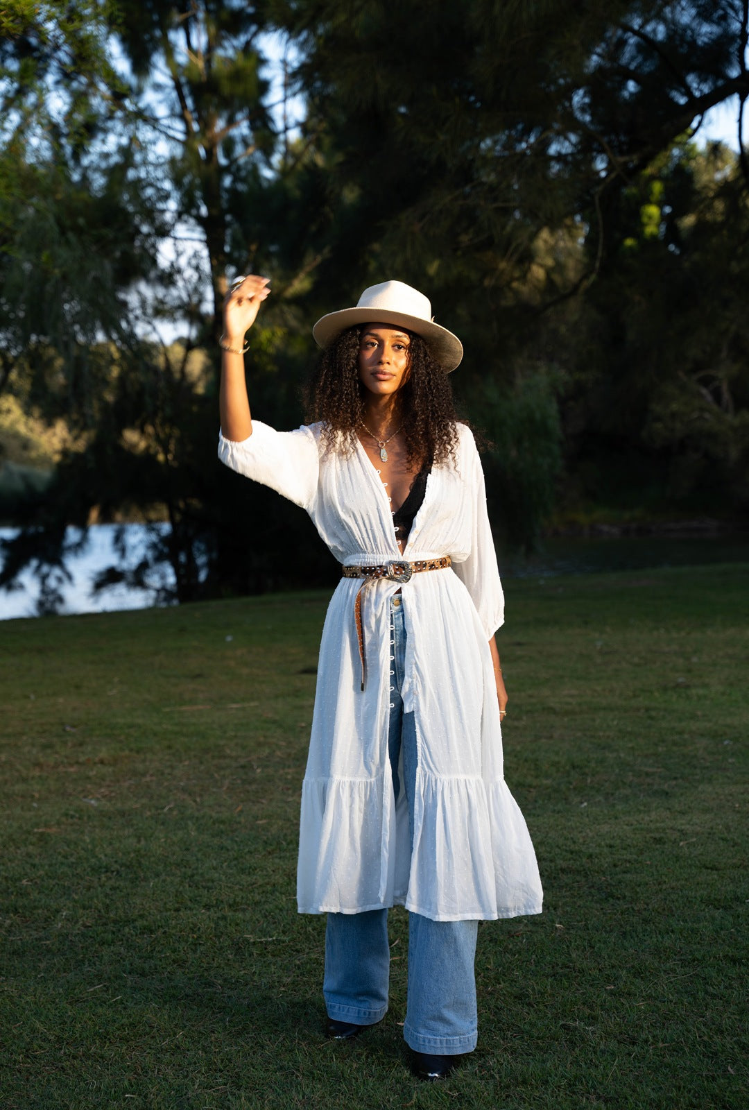 Casablanca Midi Duster Dress {off white}