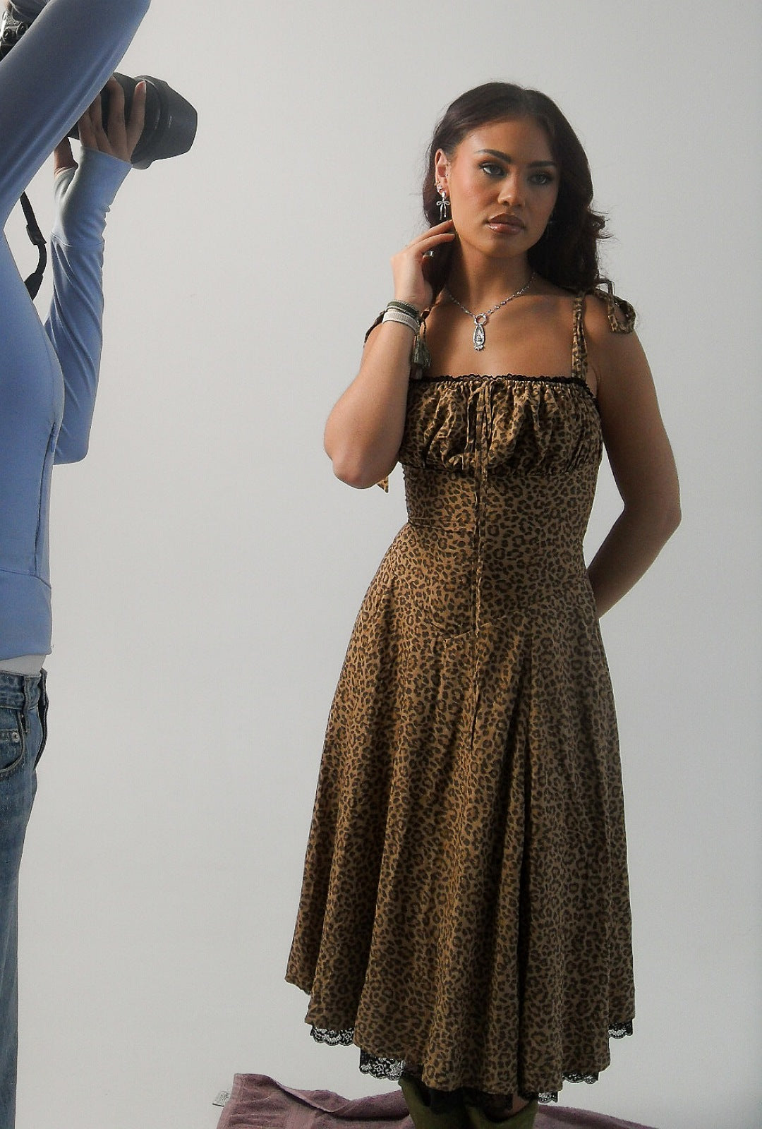 Corset Midi Dress {Leopard}