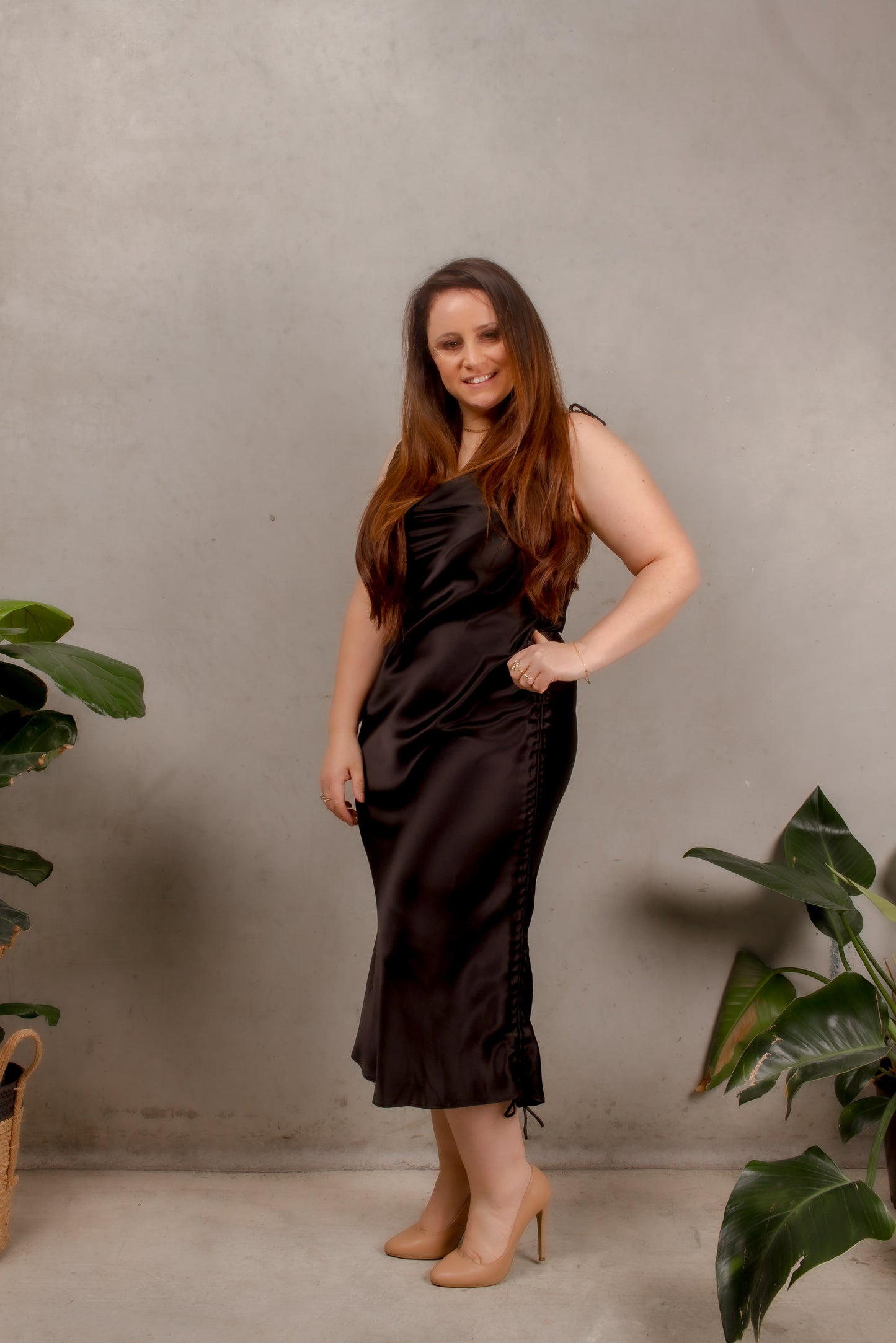 Spellbound silk dress in Black