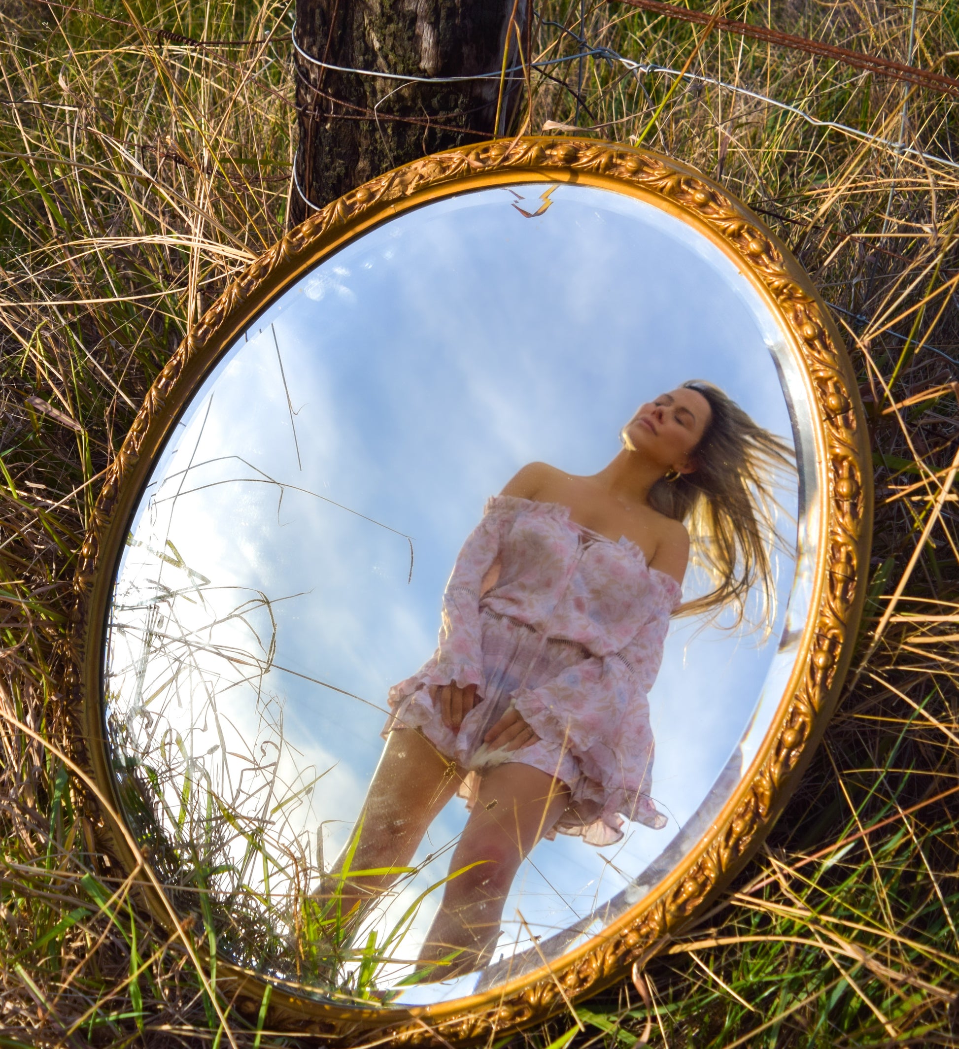 Boho Women's Dress Size Inclusive, Sustainable Fashion, Go Green, Pink, Flower, Spring Summer, Eco-friendly, Self-love, Quality, Sacred Circus, Long-sleeves, Angel Sleeves, Eco-friendly, Organic, Stylish, Classic, Sophisticated, Conserve, Luxe, High-End, Floral Print, Premium, Off-shoulder, Tassels, Girly