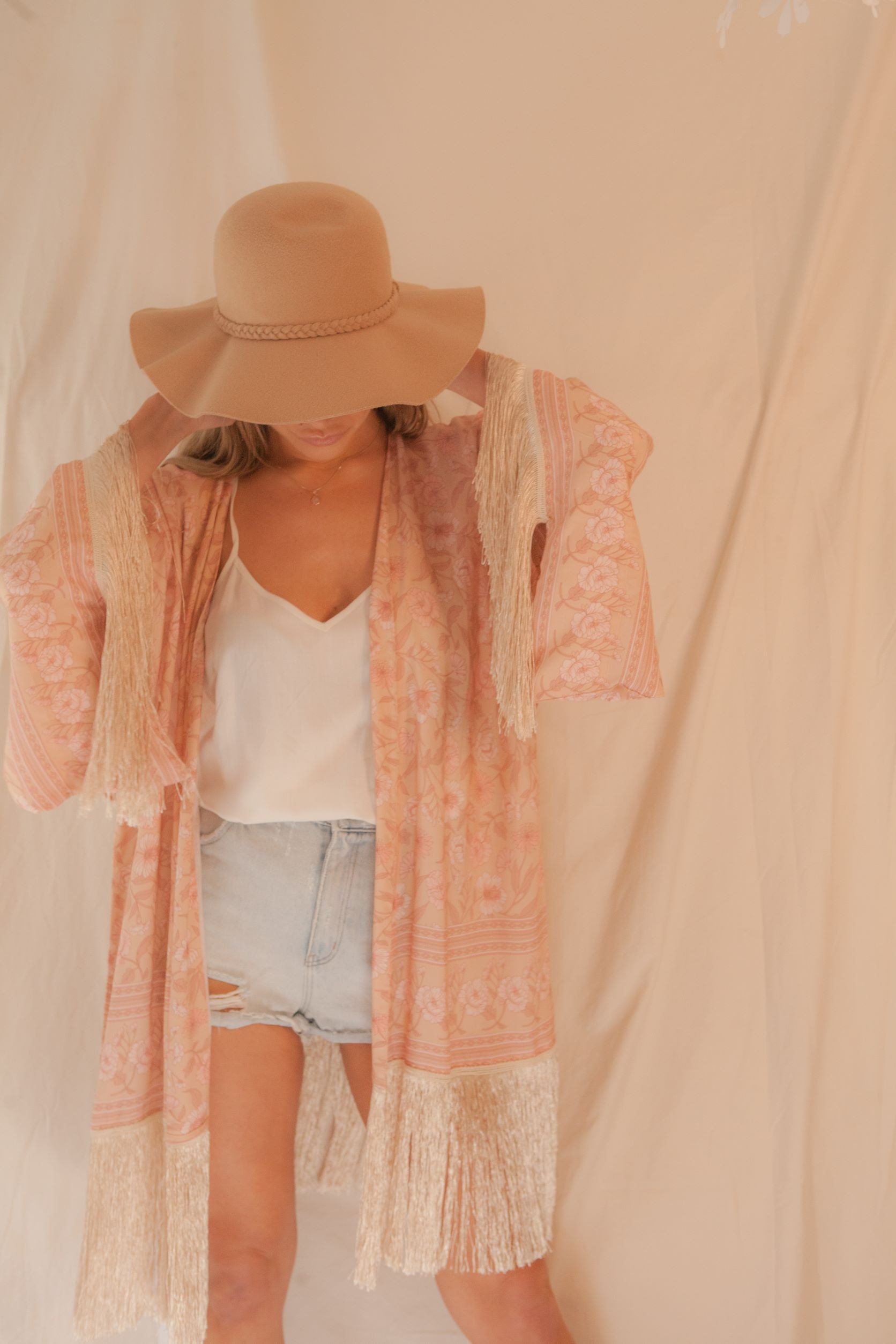 Women’s Kimono, Size Inclusive, Sustainable Fashion, Fashionable, Layering Pieces, Robe, Dress, Go Green, Spring Summer, Eco-friendly, Self-love, Quality, Sacred Circus, Long-sleeves, Eco-friendly, Organic, Stylish, Graceful, Sophisticated, Goddess, Conserve, Luxe, High-End, Premium, Floral, Gold tassels, Soft Viscose Fabric.