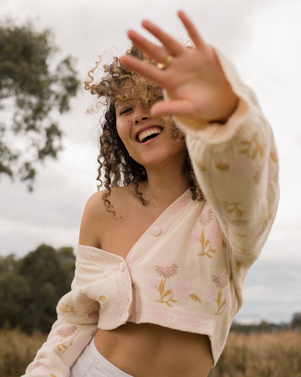 Women’s cardigan, Size Inclusive, Sustainable Fashion, Go Green, Spring Summer, Eco-friendly, Self-love, Quality, Sacred Circus, long-sleeves, Eco-friendly, Organic, Stylish, Classic, Sophisticated, Conserve, Luxe, High-End, Premium, Floral.